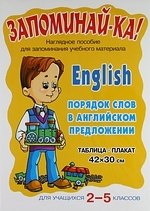 Запоминай-ка! Английский. Порядок слов в ангийском предложении. Таблица-плакат. Для учащихся 2-5 классов: Таблица-плакат
Запоминай-ка! Английский. Порядок слов в ангийском предложении. Таблица-плакат. Для учащихся 2-5 классов: Таблица-плакат