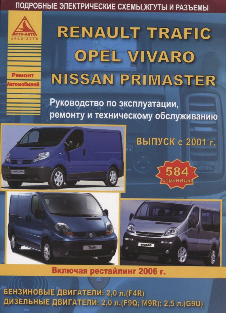 Renault Trafic & Nissan Primastar & Opel Vivaro Выпуск c 2001 рестайлинг с 2006 с бензиновым и дизельными двигателями. Эксплуатация. Ремонт. ТО
Renault Trafic & Nissan Primastar & Opel Vivaro Выпуск c 2001 рестайлинг с 2006 с бензиновым и дизельными двигателями. Эксплуатация. Ремонт. ТО