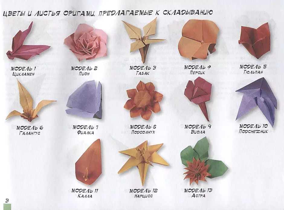 Уроки-схемы оригами из бумаги цветы