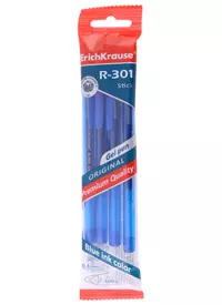 Ручки гелевые синие 04шт "R-301 Original Gel Stick" 0,5мм, подвес, ErichKrause