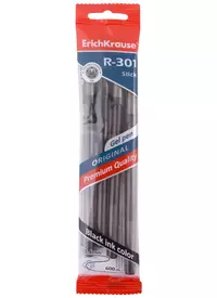 Ручки гелевые черные 04шт "R-301 Original Gel Stick" 0,5мм, подвес, ErichKrause