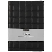 Ежедневник недат. А5 96л "Diana" черный, иск.кожа, тв.переплет, обл.поролон, тонир.блок, ляссе