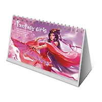 Планнер 130*200 26л "Fantasy Girls"красно-фиолетовый, настольный, картон.обл, офсет, на спирали, европодвес