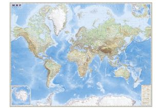 Карта, ДМБ, мира обзорная, 197х145, 1:15 000 000, ламинированная «Читай- город»