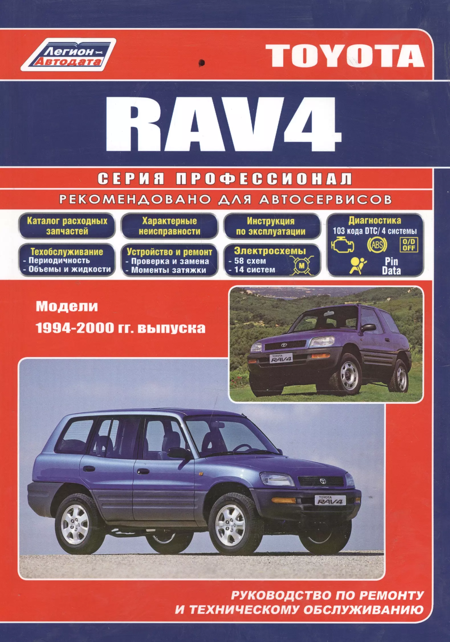  - Toyota RAV4 с 1994-2000гг.(ч/б) (мПрофессионал) (Легион-Автодата)