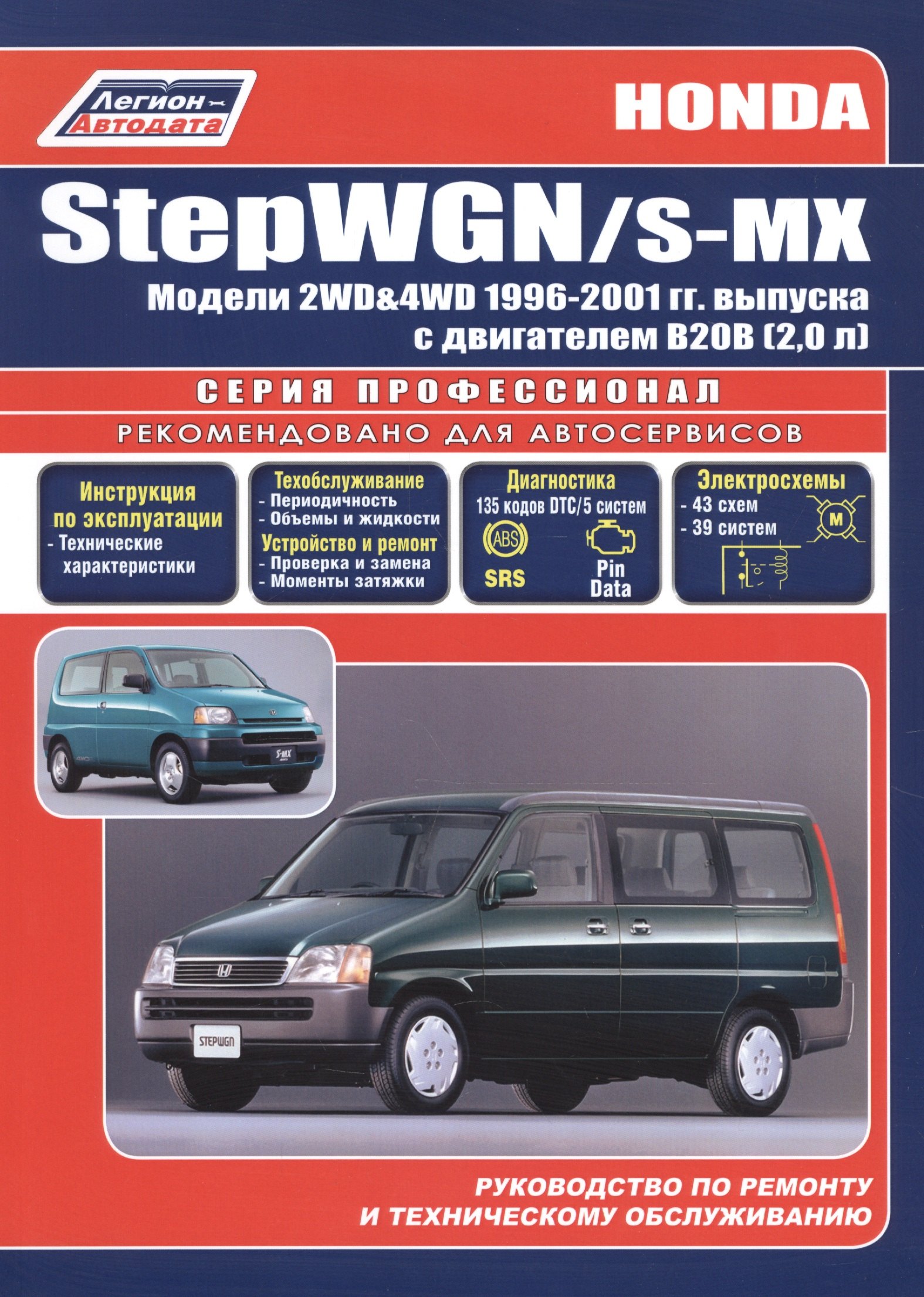 

Honda StepWGN/S-MX (2WD&4WD) с 1996-2001 гг. с двигателем В20В (2,0 л): Устройство, техническое обслуживание и ремонт