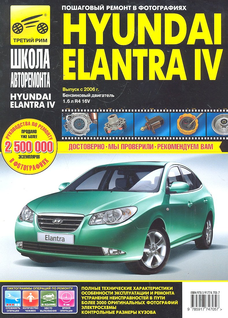 

Hyundai Elantra IV с 2006 г. бенз. дв. 1.6 ч/б фото рук. по рем.//с 2006 г.//