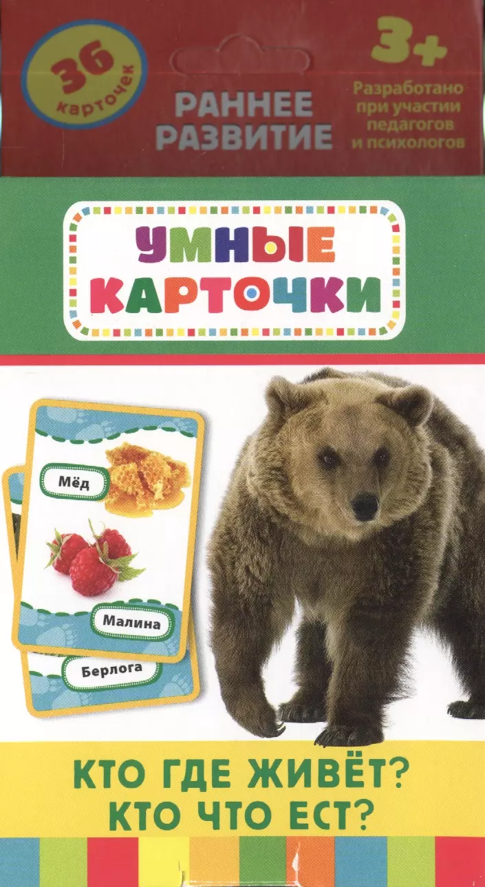 Кочеткова А. Н. - Кто где живет? Кто что ест?: настольно-печатная развивающая игра. 36 карточек, для детей старше 3-х лет