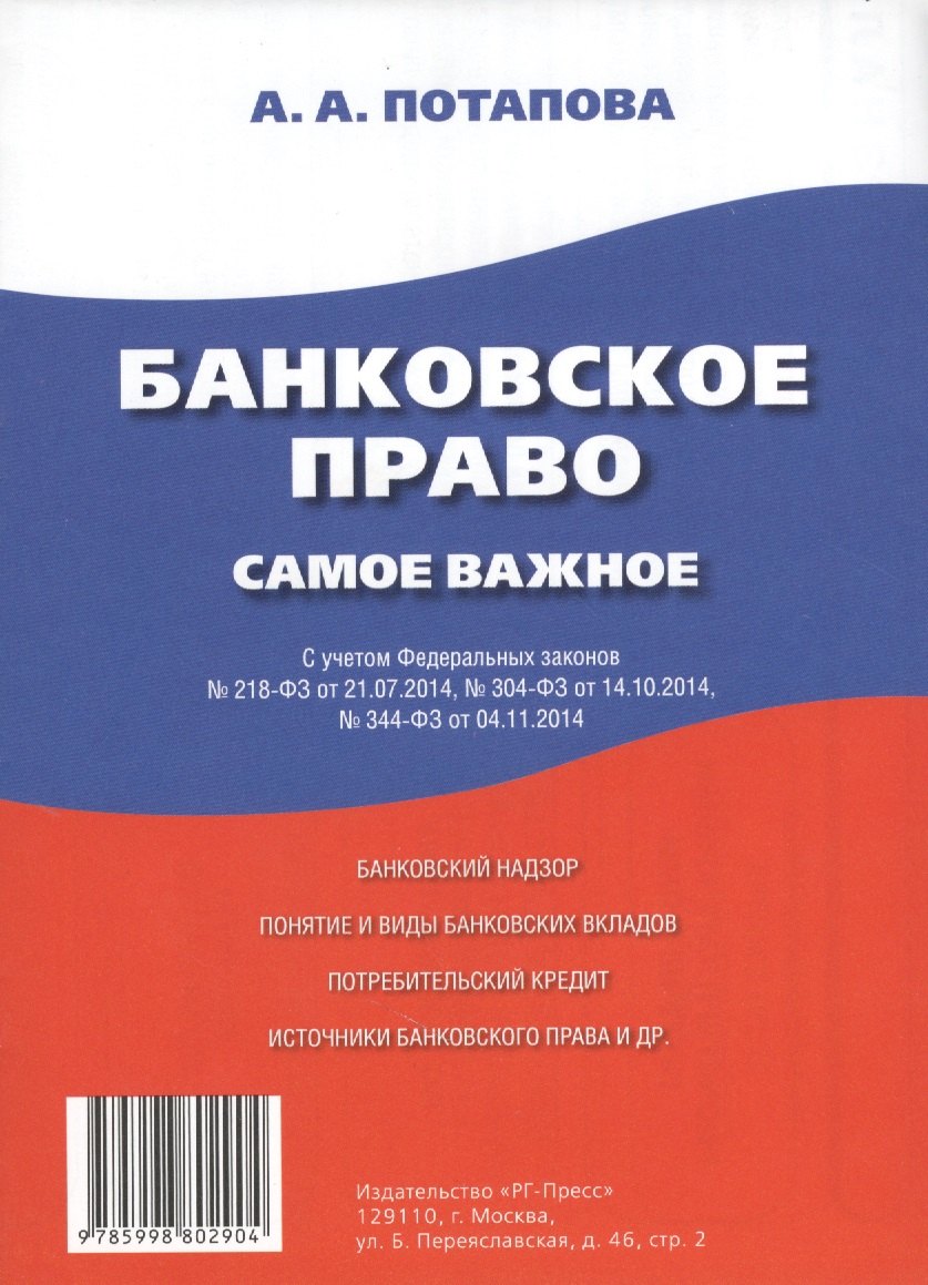 

Банковское право. Самое важное.