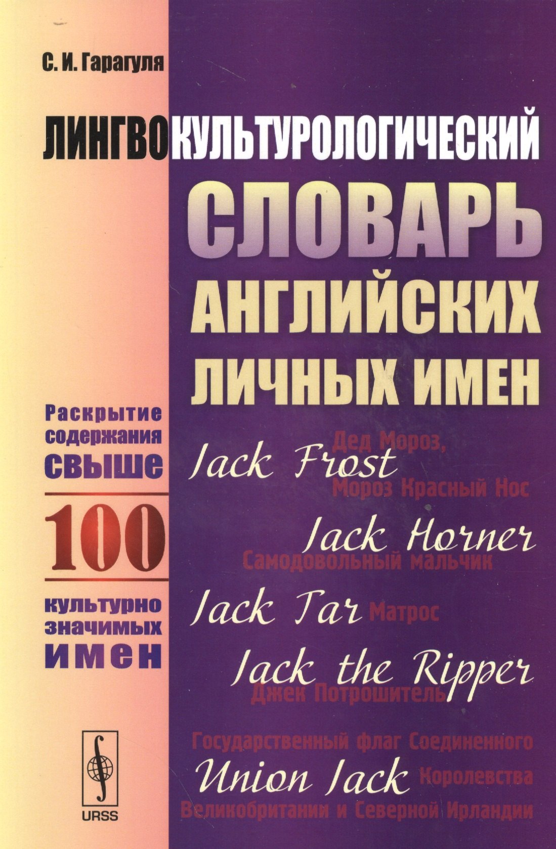 

Лингвокультурологический словарь английских личных имен. Раскрытие содержания свыше 100 культурно значимых имен