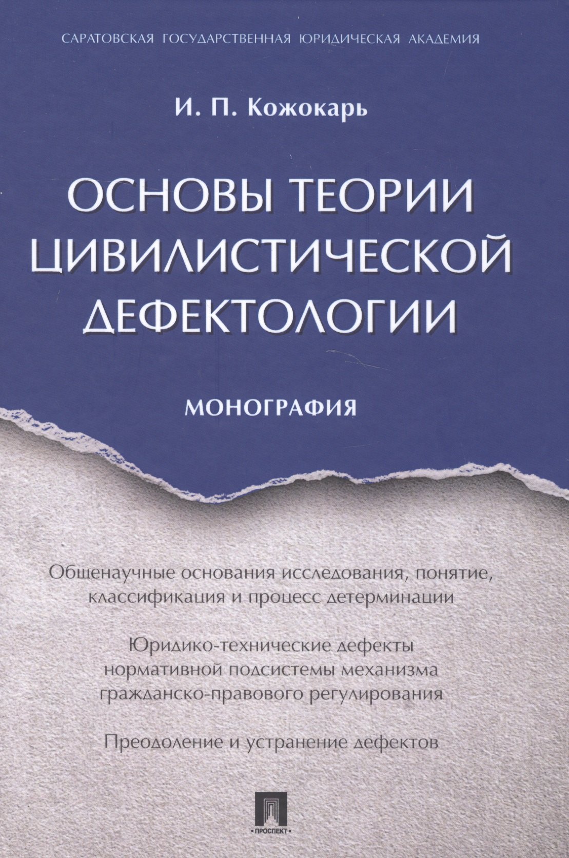 

Основы теории цивилистической дефектологии. Монография.