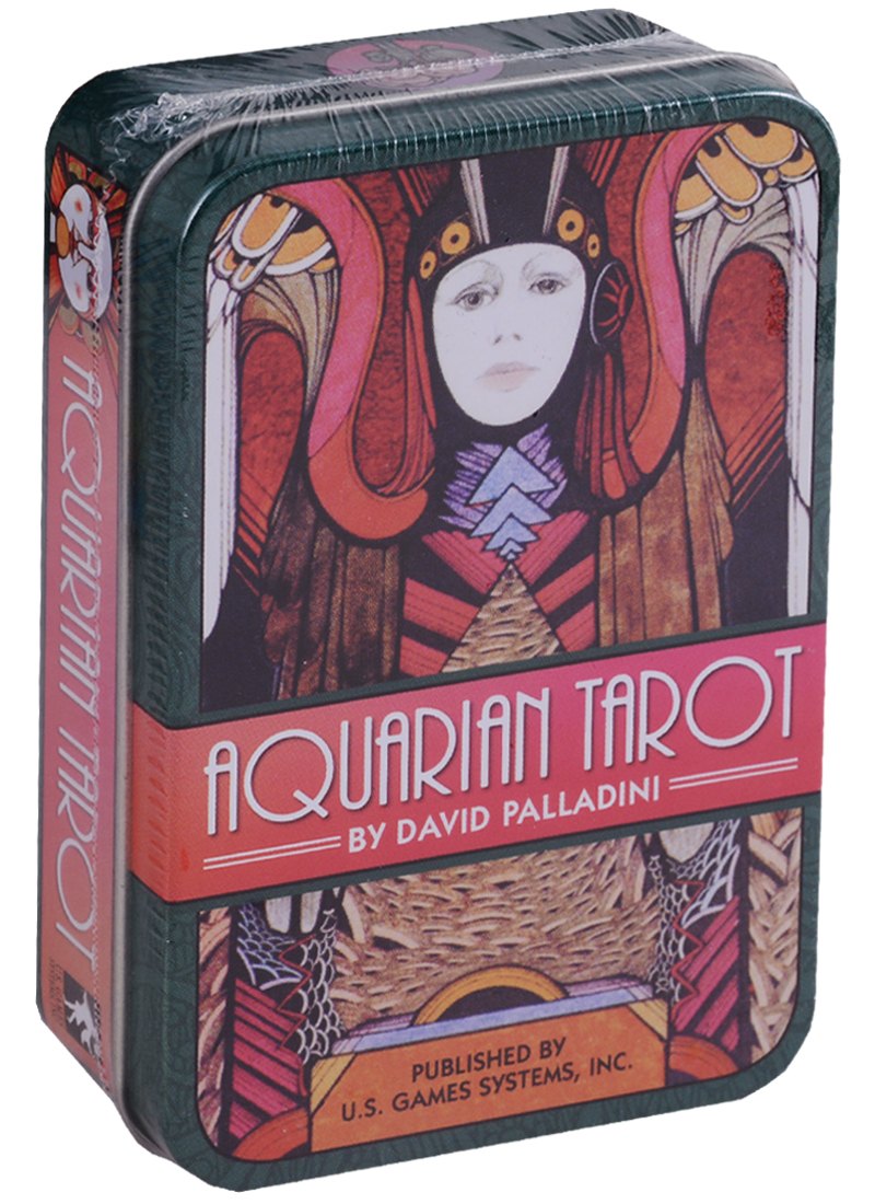 

Таро Аввалон, Aquarian Tarot in a Tin Водолей Таро (карты + инструкция на англ. яз. в жестяной коробке) (ПИ)