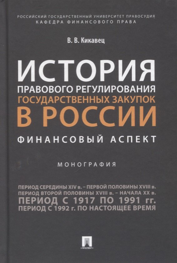 

История правового регулирования государственных закупок в России. Финансовый аспек