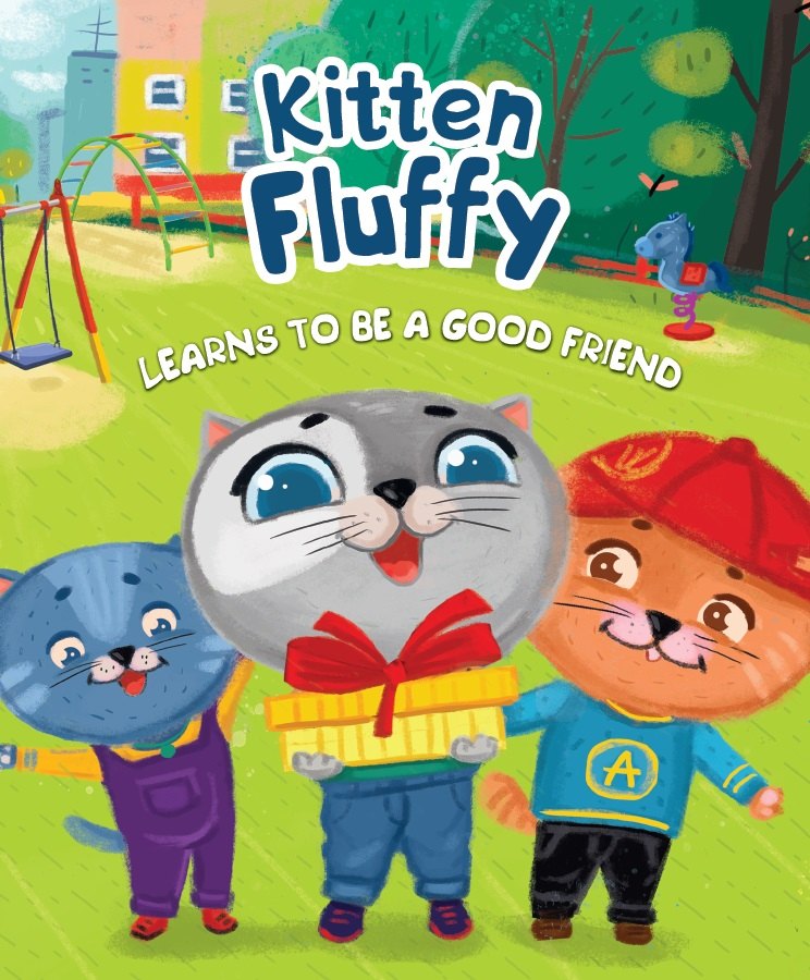 

Kitten Fluffy learns to be a good friend / Котенок Пух учится дружить
