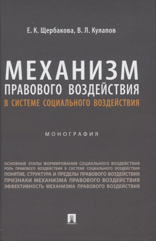 

Механизм правового воздействия в системе социального воздействия. Монография