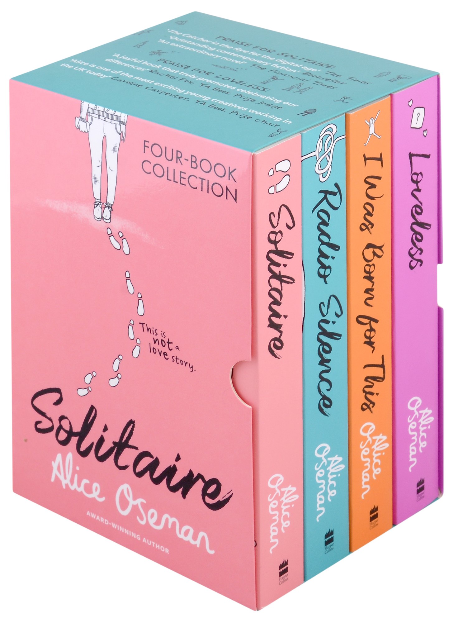 

Alice Oseman Four-Book Collection Box Set (Solitaire, Radio Silence, I Was Born For This, Loveless) (комплект из 4 книг в футляре)