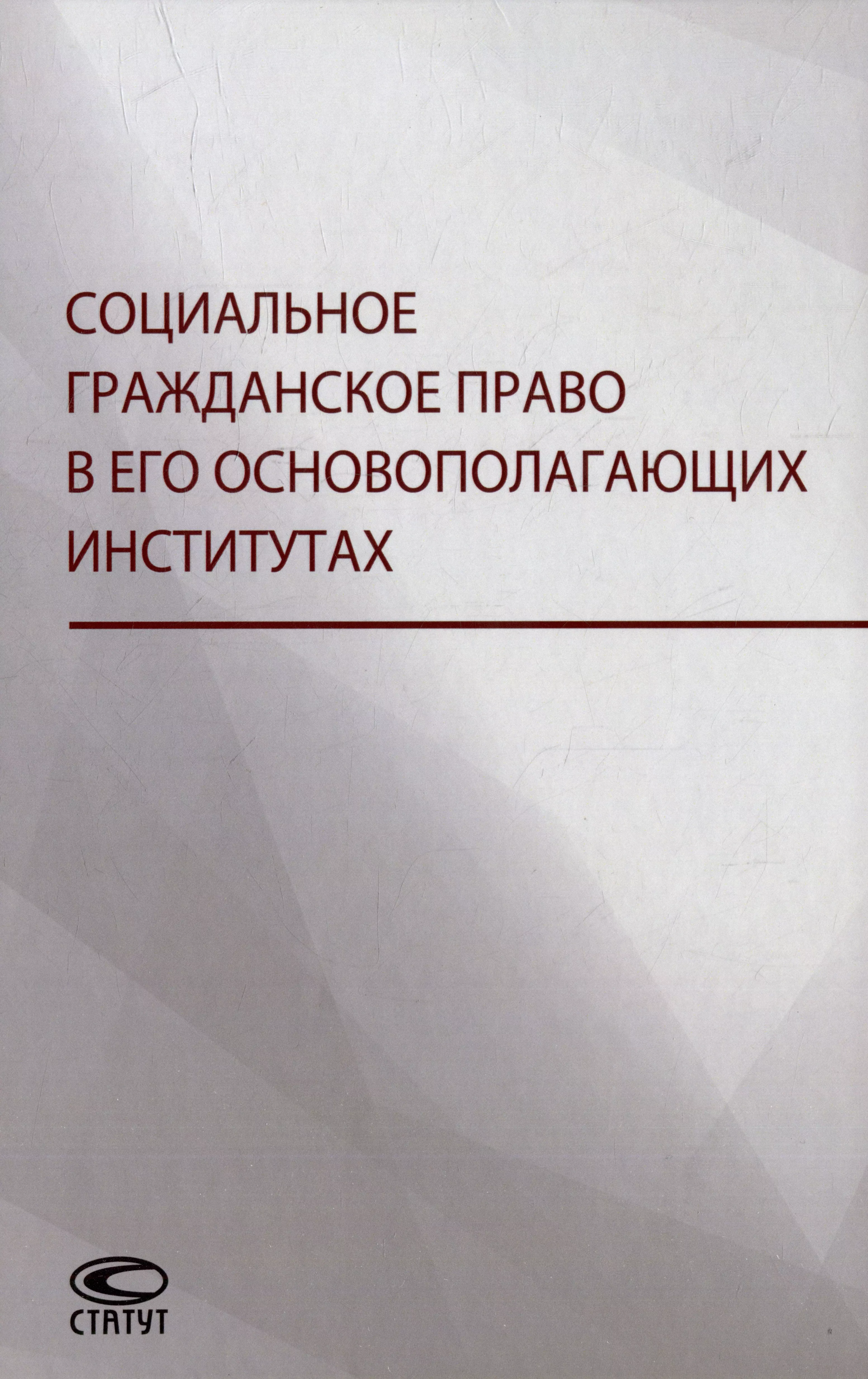  - Социальное гражданское право в его основополагающих институтах: коллективная монография