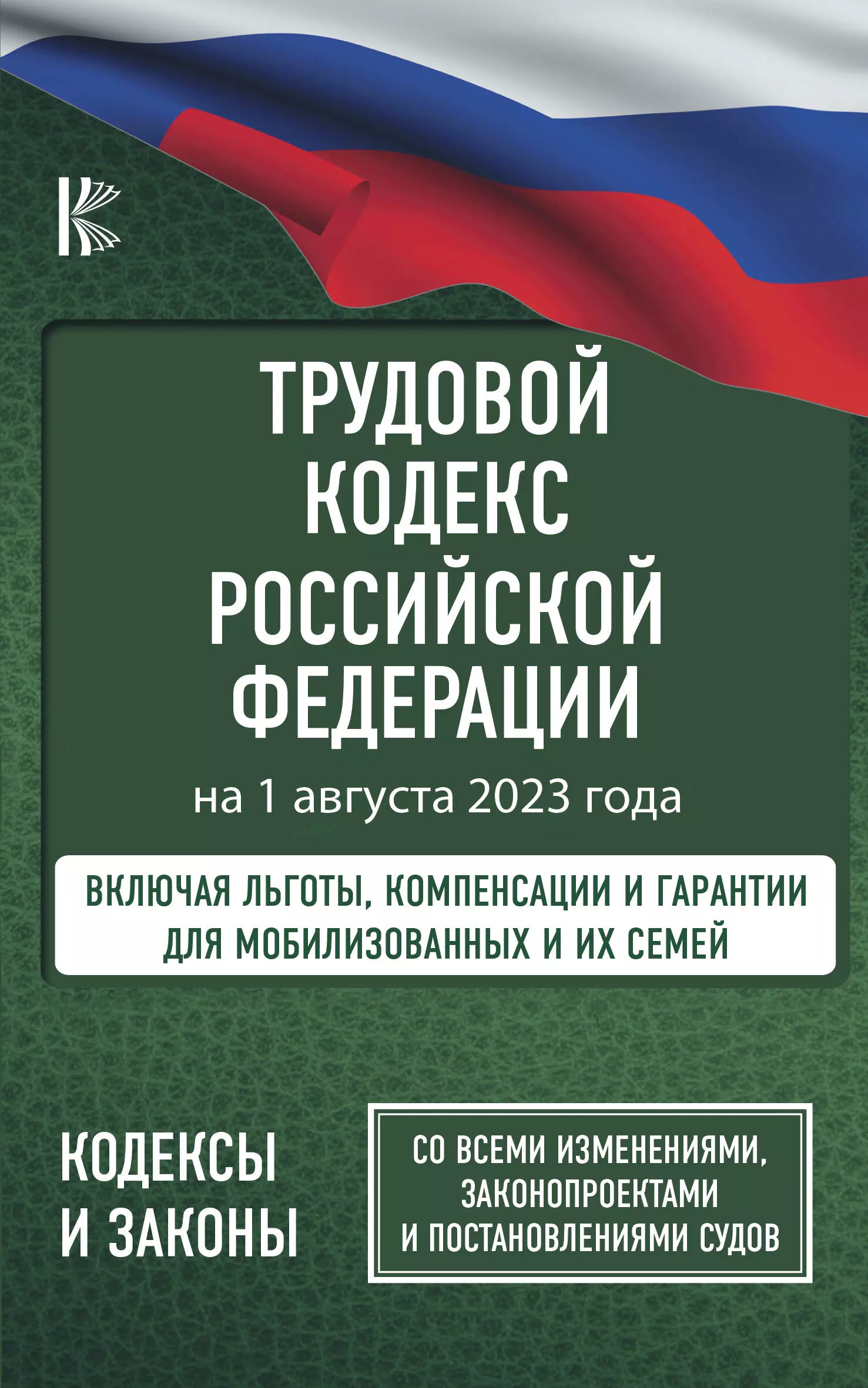 Трудовой Кодекс Российской Федерации на 1 августа 2023 года. Включая льготы, компенсации и гарантии для мобилизованных...